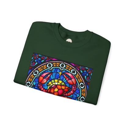 Unisex Heavy Blend™ Crewneck Sweatshirt, Glass 1, Cancer Zodiac Design