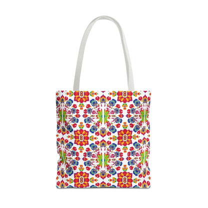 Tote Bag, (AOP), Libra, Zodiac v5, Flower Pattern