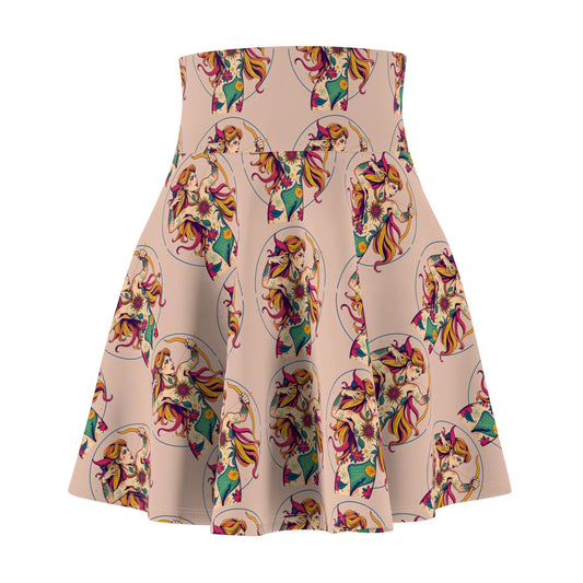 Women's Skater Skirt, (AOP), Sagittarius, Zodiac, Sexy Pattern