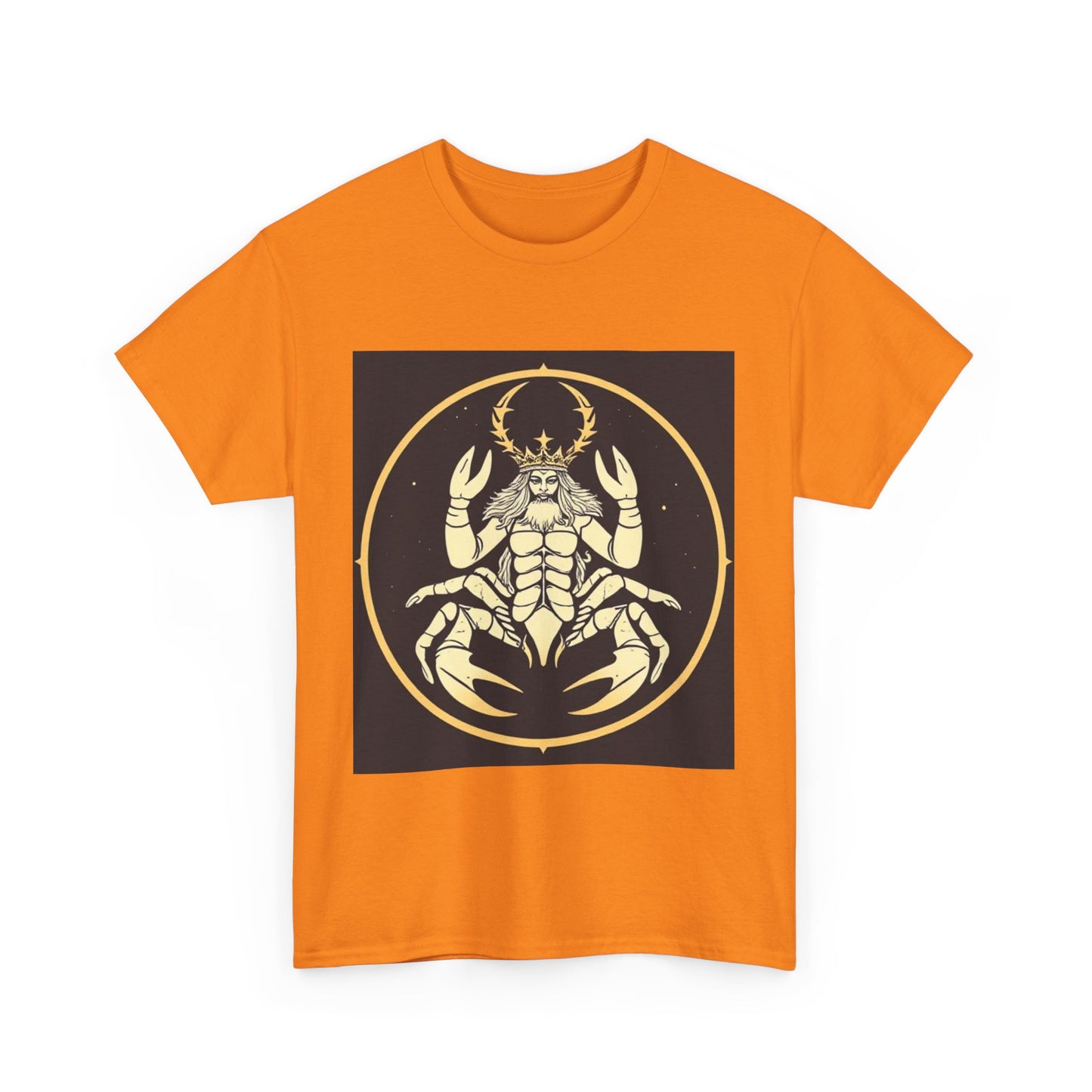Unisex Heavy Cotton T-Shirt, Scorpio King, Print Art, Zodiac Design