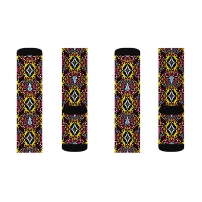 Sublimation Socks, Taurus, Zodiac v4, Jewel Pattern