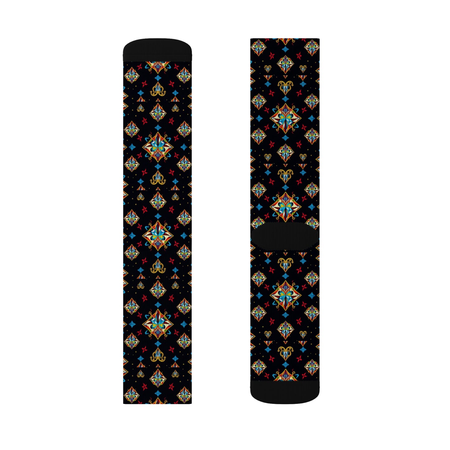 Sublimation Socks, Sagittarius, Zodiac v3, Jewel Pattern