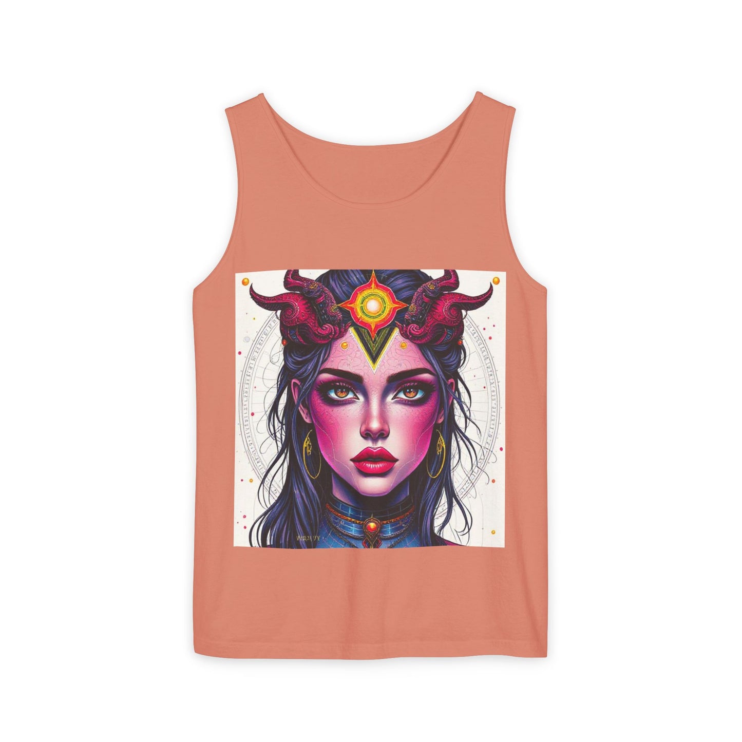 Unisex Garment-Dyed, Tank Top, Virgo Design, Pop Art, 100% US cotton