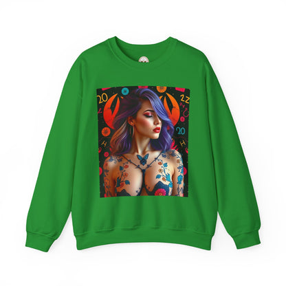 Unisex Heavy Blend™ Crewneck Sweatshirt, Cancer, Zodiac v3, Sexy Pattern