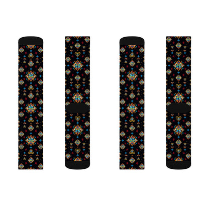 Sublimation Socks, Sagittarius, Zodiac v3, Jewel Pattern