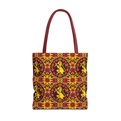 Tote Bag (AOP), Virgo, Zodiac v2, Flower Pattern