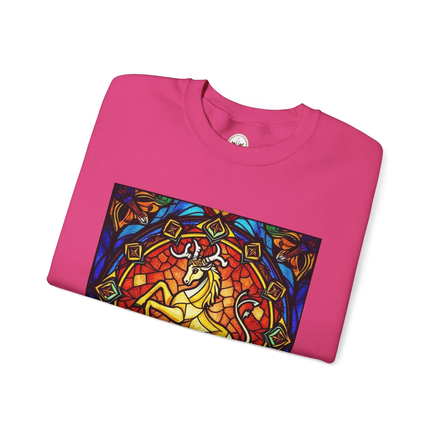 Unisex Heavy Blend™ Crewneck Sweatshirt, Glass 1, Capricorn Zodiac Design