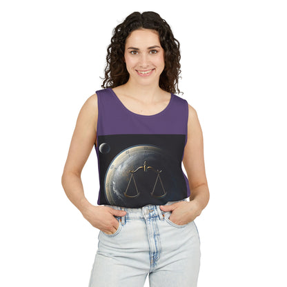 Unisex Garment-Dyed, Tank Top, Libra Design, Space Scale v1, 100% US cotton