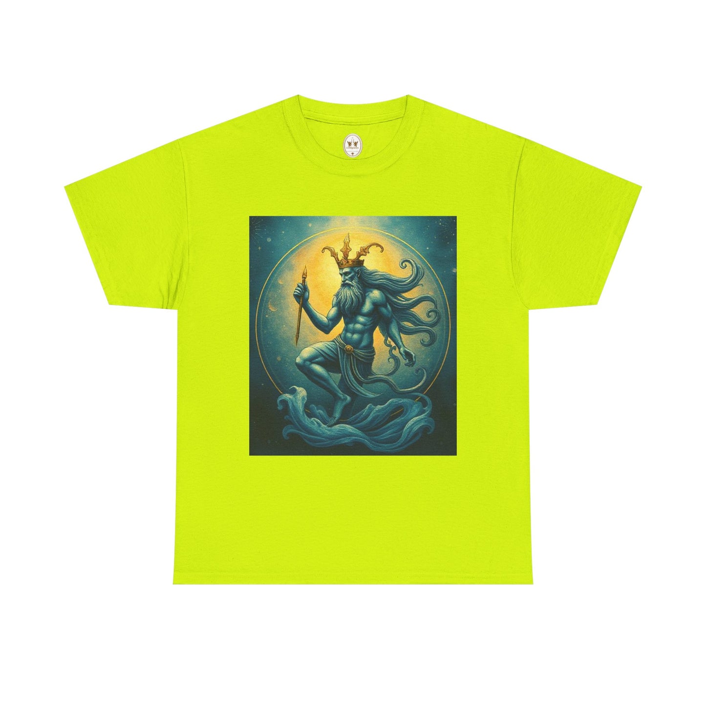 Unisex Heavy Cotton T-Shirt, Aquarius God 1, Zodiac Design
