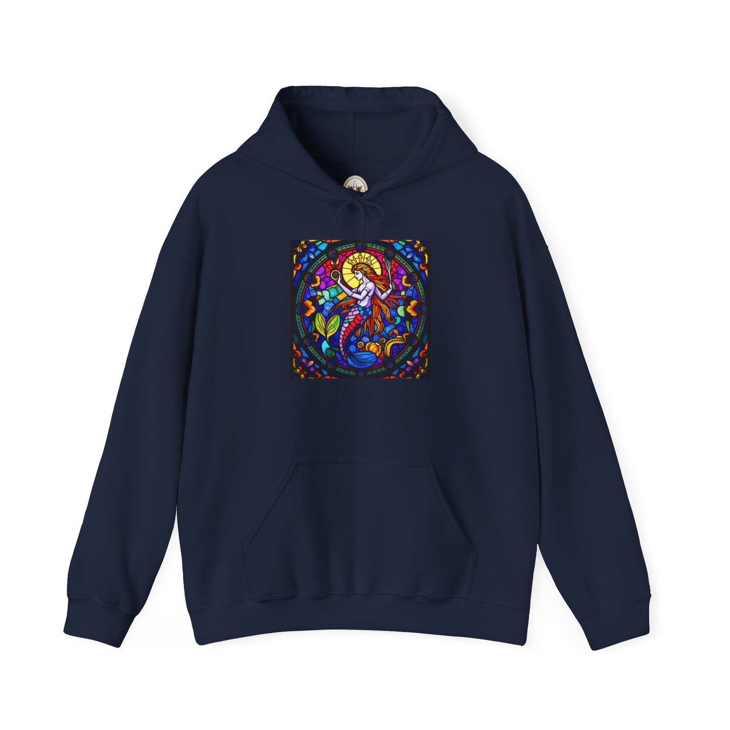 Unisex Heavy Blend™ Hooded Sweatshirt with glass Aquarius zodiac design