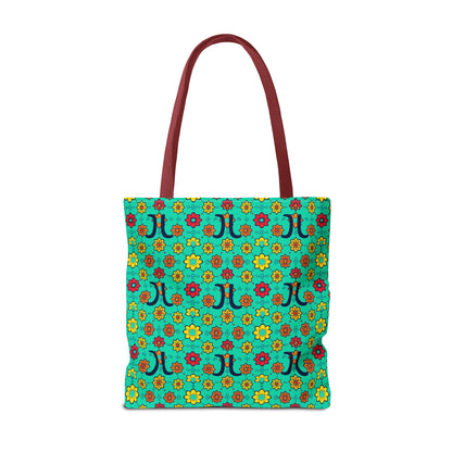 Tote Bag, (AOP), Aquarius, Zodiac, Flower Pattern
