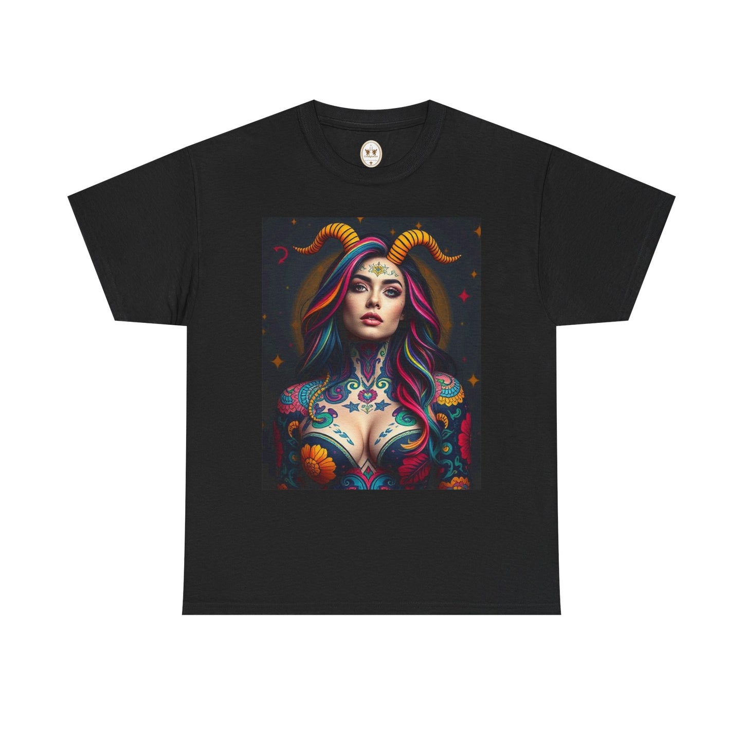 Unisex Heavy Cotton T-Shirt, Capricorn, Zodiac, Sexy Art