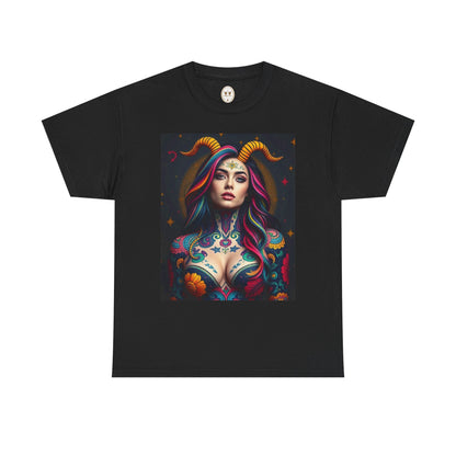Unisex Heavy Cotton T-Shirt, Capricorn, Zodiac, Sexy Art