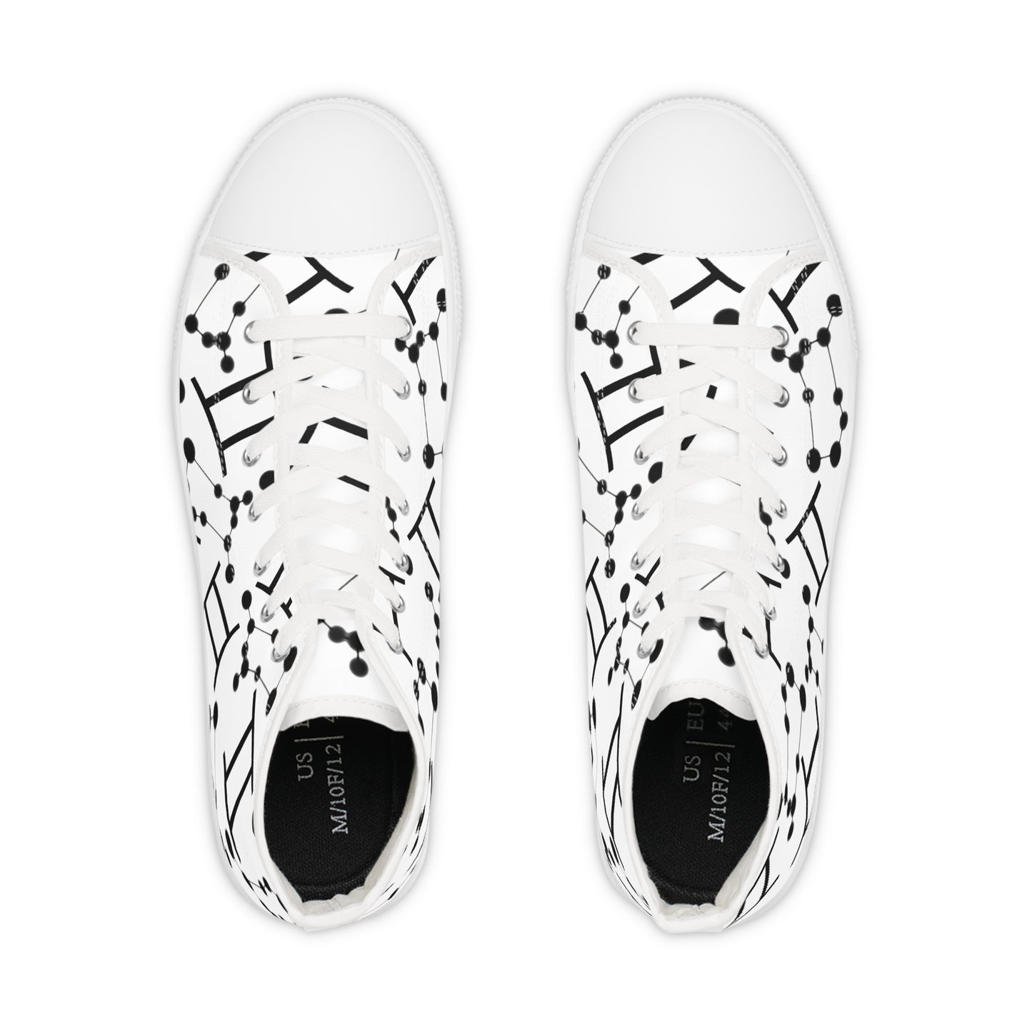 Men's High Top Sneakers, Breathable polyester canvas, Gemini Zodiac Design