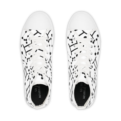Men's High Top Sneakers, Breathable polyester canvas, Gemini Zodiac Design