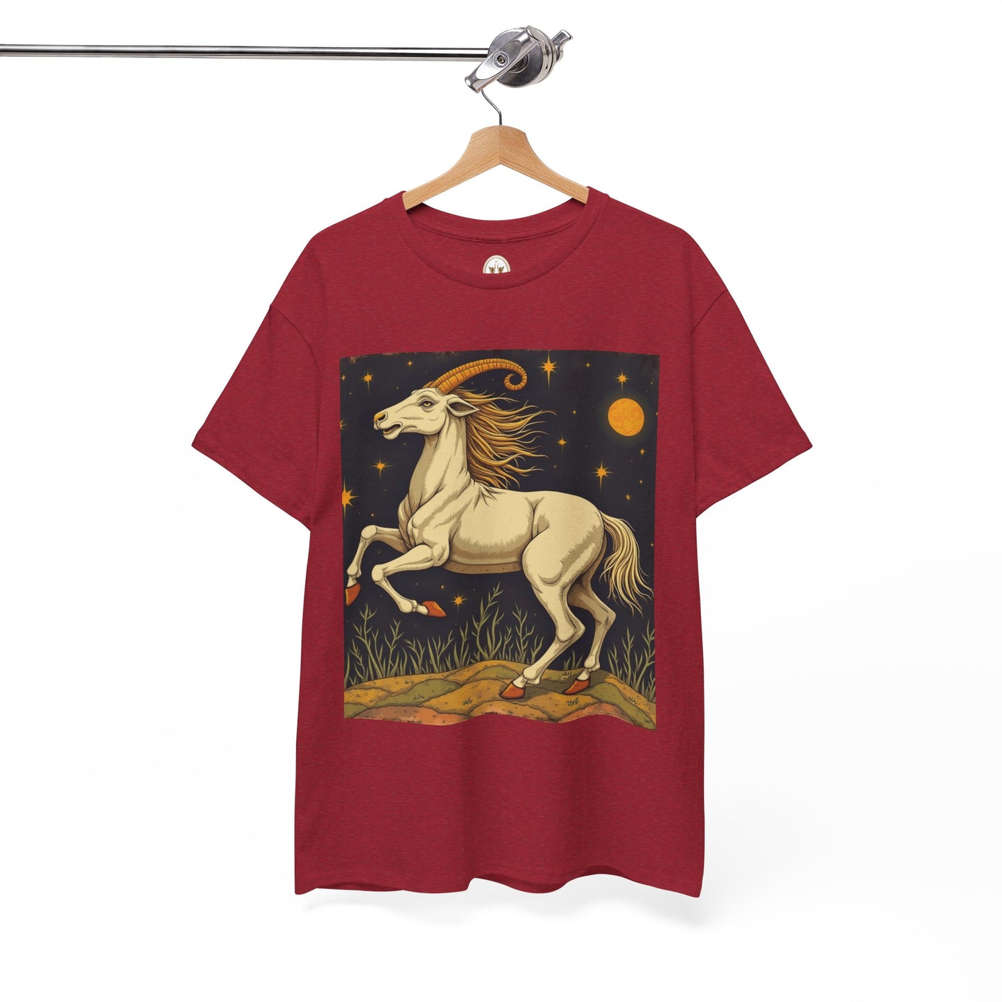 Unisex Heavy Cotton T-Shirt, Aries Animal, Zodiac Design