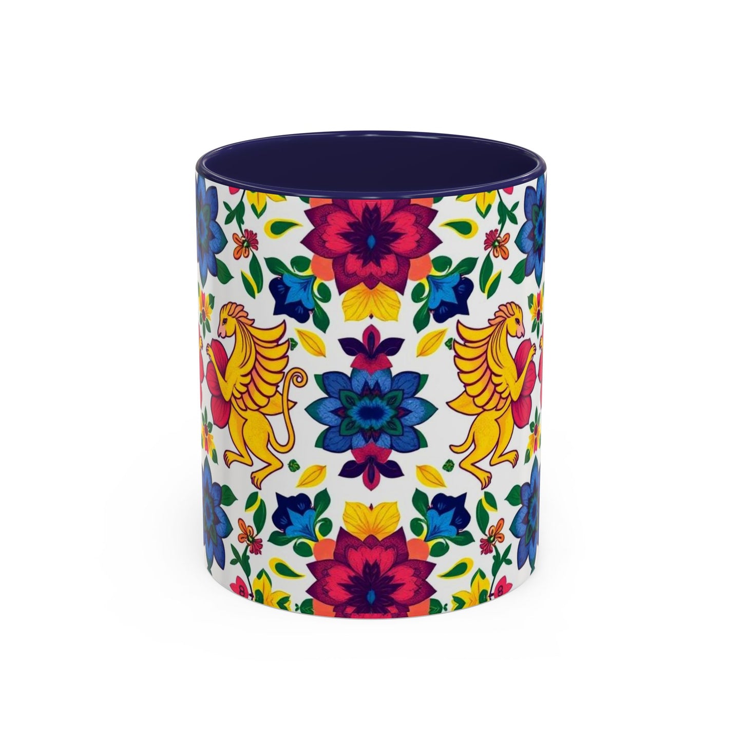 Accent Coffee Mug, Gemini, Zodiac, Flower Pattern, (11, 15oz)