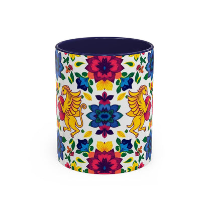 Accent Coffee Mug, Gemini, Zodiac, Flower Pattern, (11, 15oz)