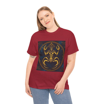 Unisex Heavy Cotton T-Shirt, Scorpion King, Cancer Zodiac Design