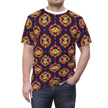 Unisex Cut & Sew T-Shirt, (AOP), Cancer, Zodiac, Jewels Pattern
