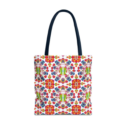 Tote Bag, (AOP), Libra, Zodiac v5, Flower Pattern
