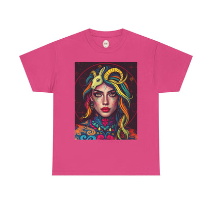 Unisex Heavy Cotton T-Shirt, Capricorn, Zodiac v2, Sexy Art