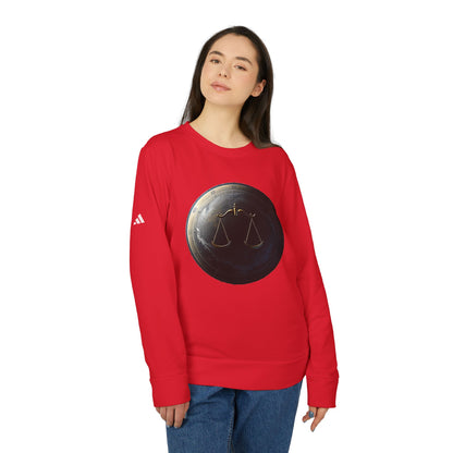 Adidas, Unisex Fleece Crewneck Sweatshirt, Libra, Planet Symbol, Zodiac
