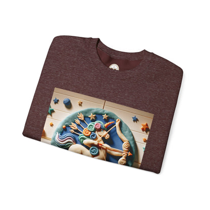 Unisex Heavy Blend™ Crewneck Sweatshirt, Colorful Horse, Sagittarius Zodiac Design