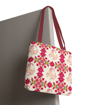 Tote Bag (AOP), Capricorn, Zodiac, Flower Pattern