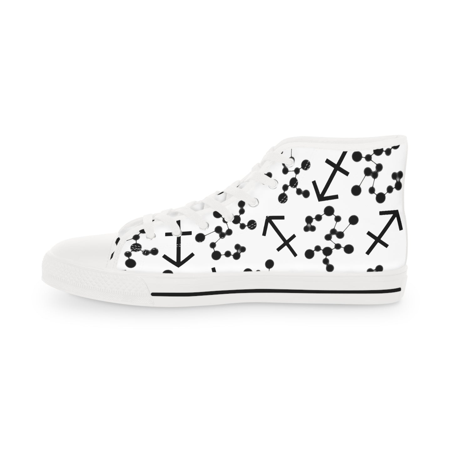 Men's High Top Sneakers, Breathable polyester canvas, Sagittarius Zodiac Design