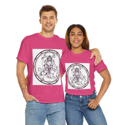 Unisex Heavy Cotton T-Shirt, Bull Centaur v1, Taurus Zodiac Design
