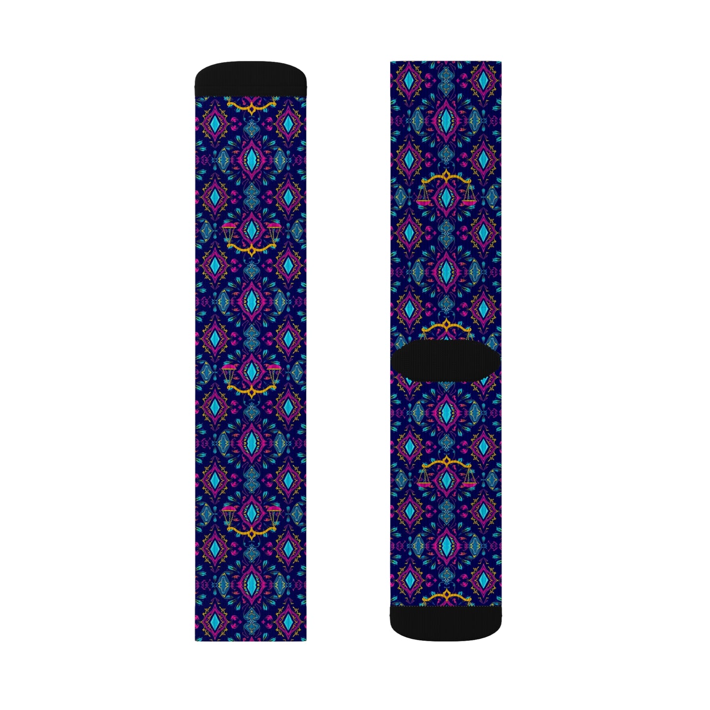 Sublimation Socks, Libra, Zodiac v2, Jewel Pattern