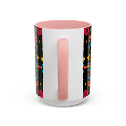 Accent Coffee Mug, Zodiac. Virgo, Flower Pattern, (11, 15oz)