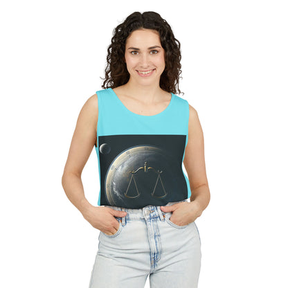 Unisex Garment-Dyed, Tank Top, Libra Design, Space Scale v1, 100% US cotton