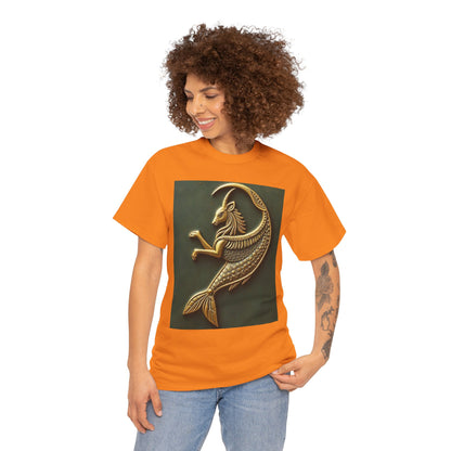 Unisex Heavy Cotton T-Shirt, Capricorn Animal. Symbol, Zodiac Design