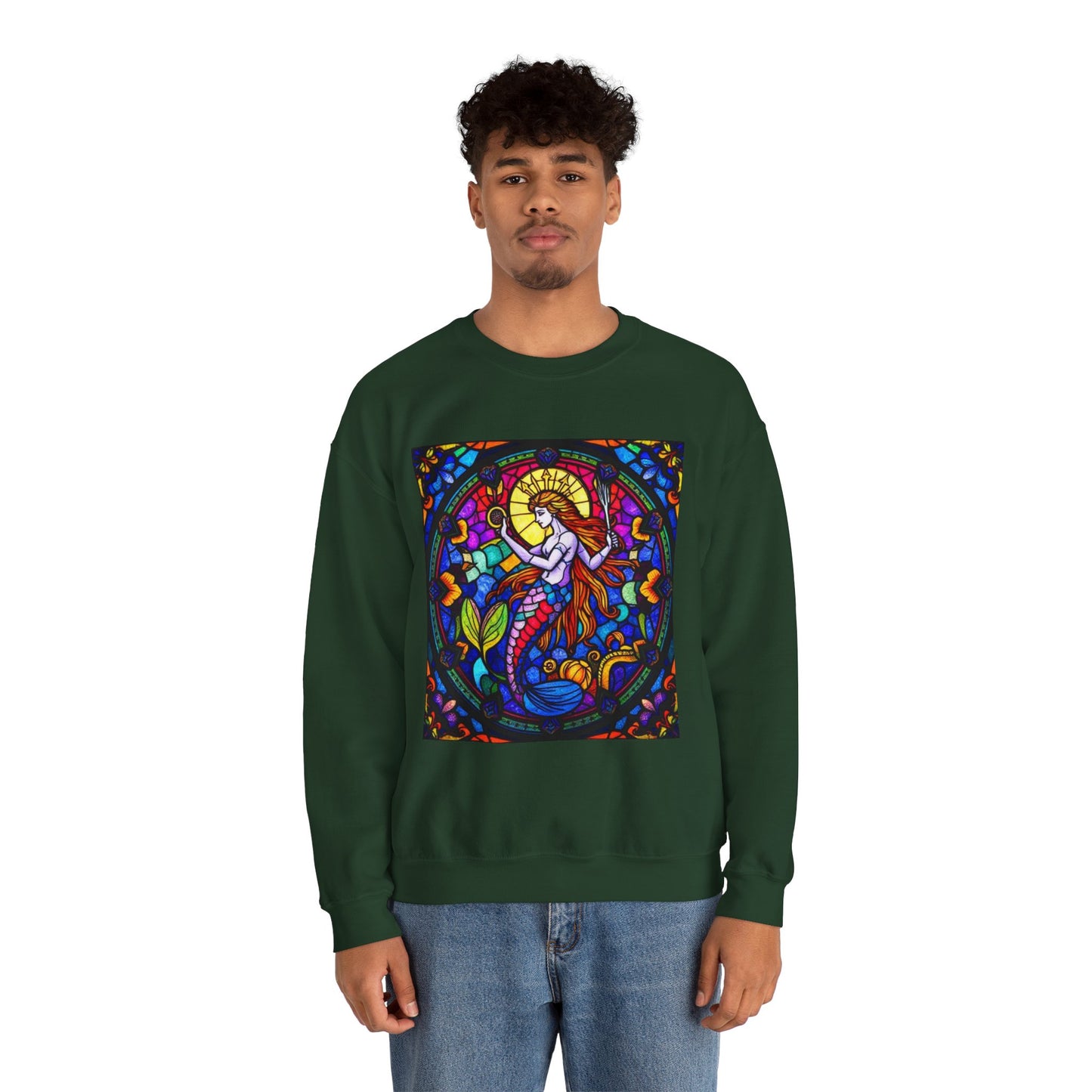 Unisex Heavy Blend™ Crewneck Sweatshirt, Glass 1, Aquarius Zodiac Design
