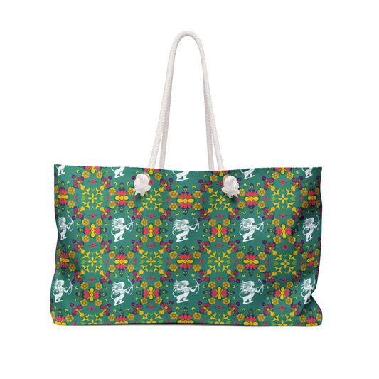 Weekender Bag, Sagittarius, Zodiac, Flower Pattern