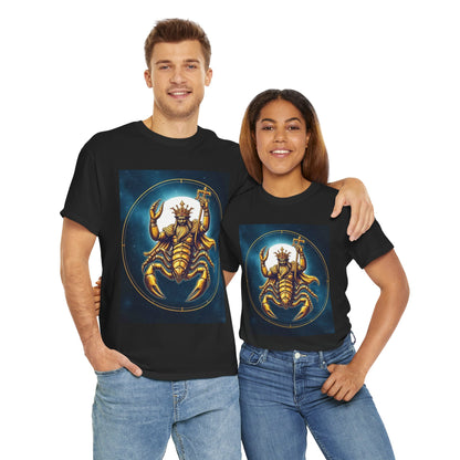 Unisex Heavy Cotton T-Shirt, Moon v1, Scorpio Zodiac Design