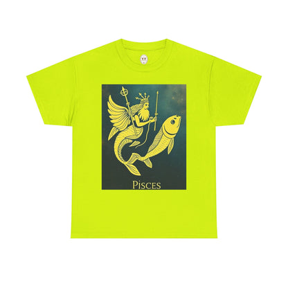 Unisex Heavy Cotton T-Shirt, Pisces Quuen v1, Zodiac Design