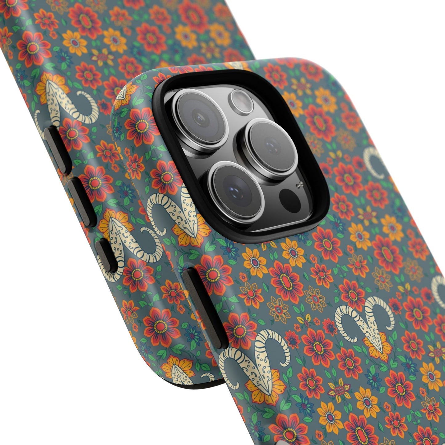 Tough Cases, Aries, Zodiac v3, Flower Pattern