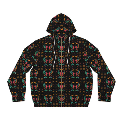 Full-Zip Hoodie (AOP), Pisces, Zodiac v4, Pattern