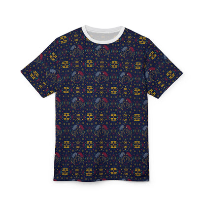 Unisex Cut & Sew T-Shirt, AOP, Gemini, Zodiac v1, Pattern