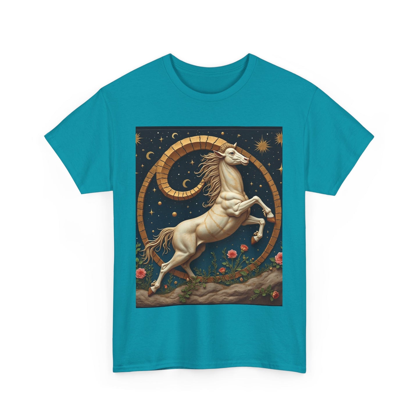 Unisex Heavy Cotton T-Shirt, Aries Animal 1v, Zodiac Design