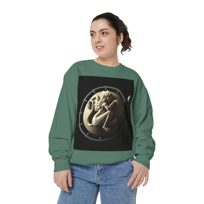 Garment-Dyed Sweatshirt, Unisex, Space Symbol Design, Virgo