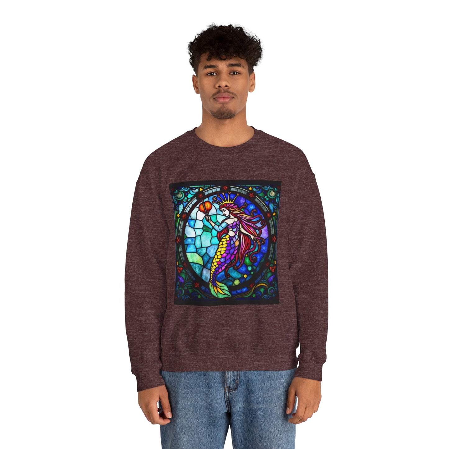 Unisex Heavy Blend™ Crewneck Sweatshirt, Glass, Aquarius Zodiac Design