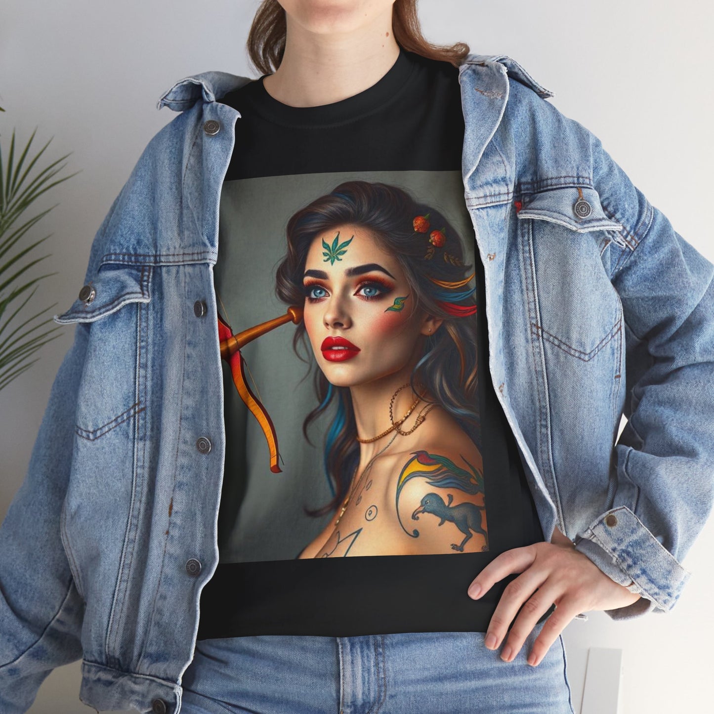 Unisex Heavy Cotton T-Shirt, Sagittarius, Zodiac v2, Sexy Art