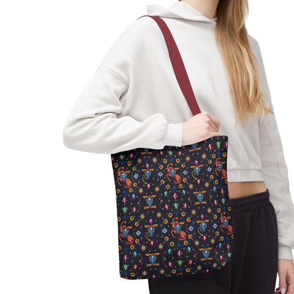 Tote Bag (AOP), Capricorn, Zodiac v1, Jewel Pattern