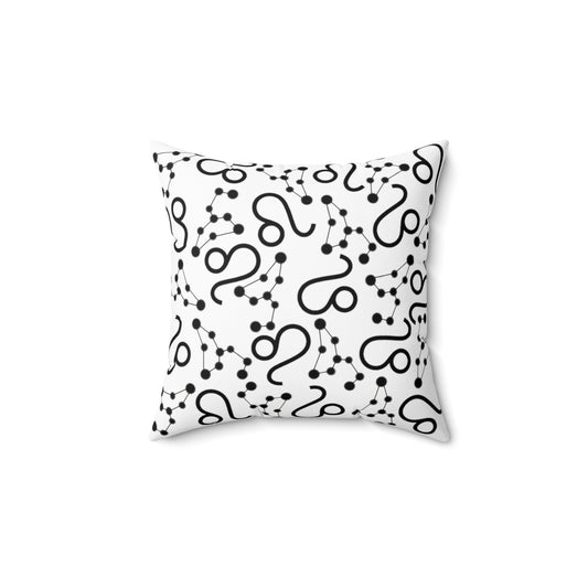 Zodiac Spun Polyester Square Pillow Leo Zodiac Sign White Pillow