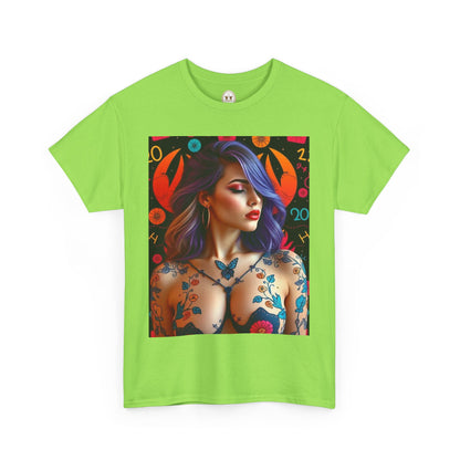 Unisex Heavy Cotton T-Shirt, Cancer, Zodiac, Sexy Art