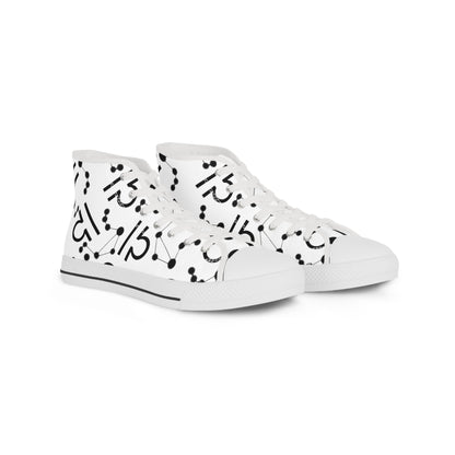 Men's High Top Sneakers, Breathable polyester canvas, Libra Zodiac Design